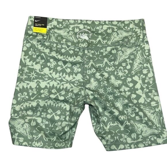 The Nike On Mid Rise Shorts Dri Fit Performance Workout Biker Floral Gym - Picture 5 of 8